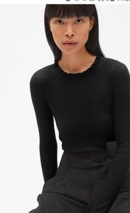 GAP Sweaters - Gap ribbed ruffle trim crewneck GAP Sweaters - Gap ribbed ruffle trim crewneck
